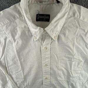 Gitman Bros White TTX 16 33 Pinpoint Button-Down Cotton Oxford Men Pocket Shirt